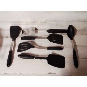 Utensil Spoon/Fatula‎ Set Of Six Used Conditions Some Damage See Photographs